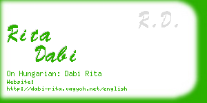 rita dabi business card